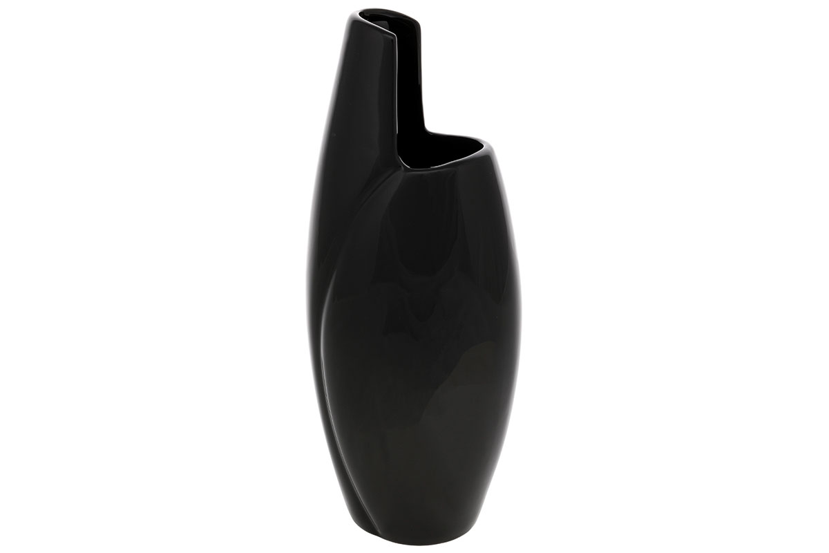 Levně Černá keramická váza HL9018-BK