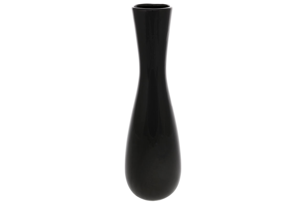 Levně Černá keramická váza HL9019-BK