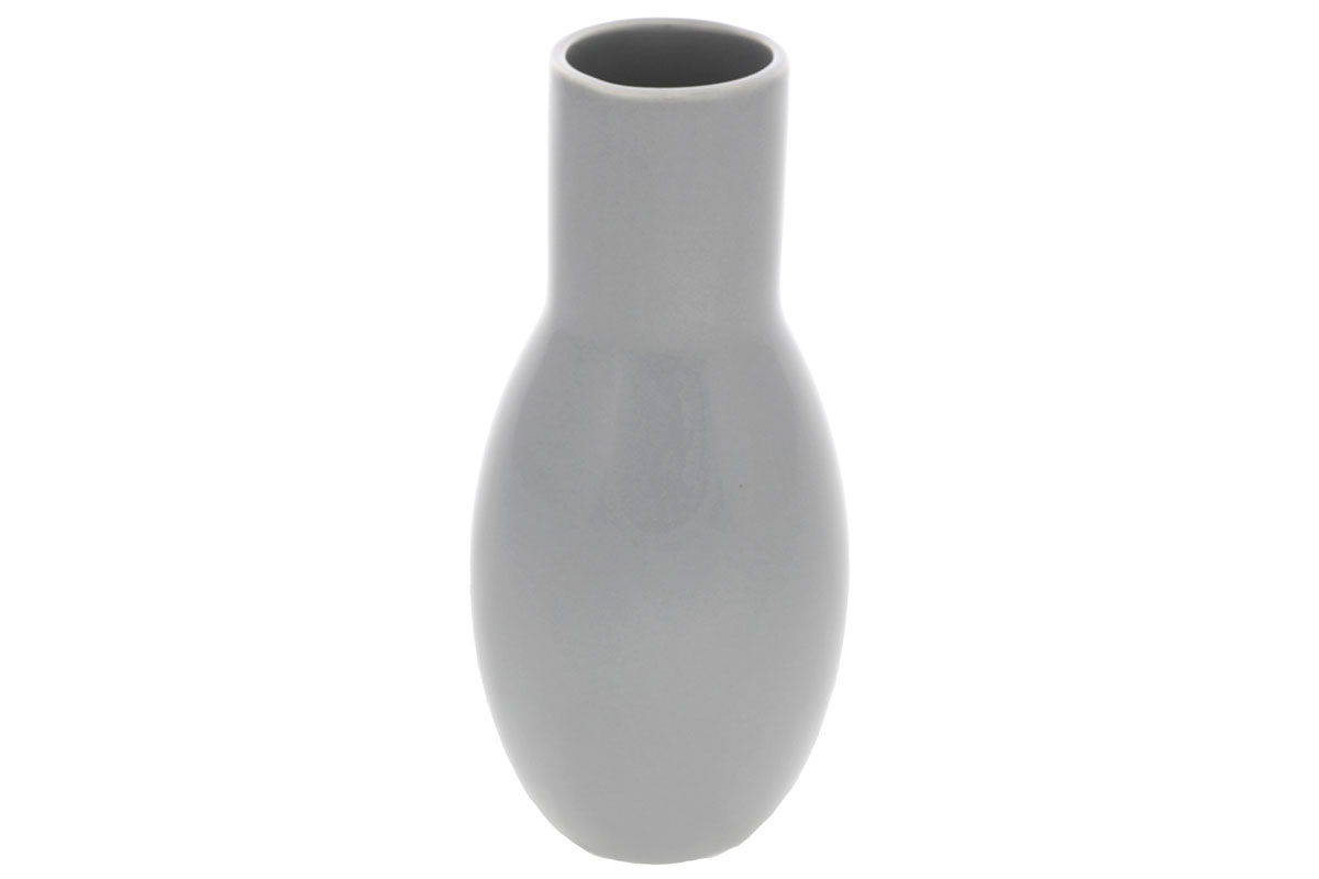 Levně Šedá keramická váza HL9006-GREY