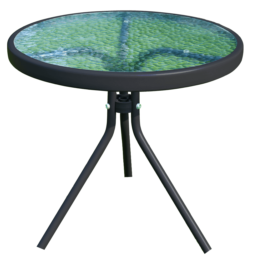 Levně Zahradní konferenční stolek HABIR, ocel / tvrzené sklo