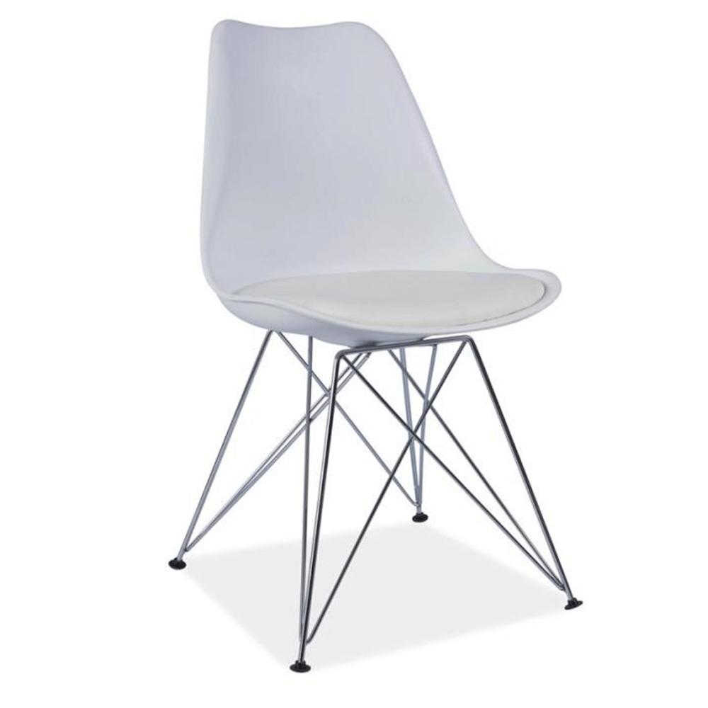Levně Designová židle METAL, bílá