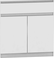 2 dveřová komoda s jedním šuplíkem, bílá, HANY NEW 007