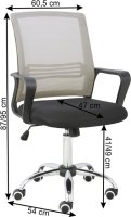Kancelářská židle 2ks, síťovina šedohnědá taupe / látka černá, APOLO
