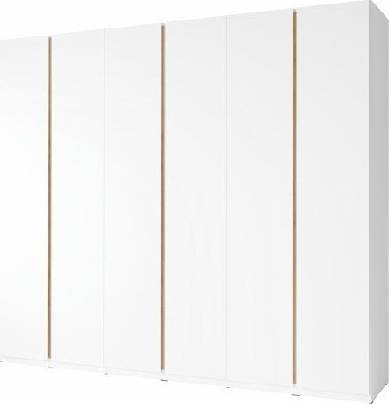 Šatní skříň PIETRO 6-dveřová, bílá / dub divoký