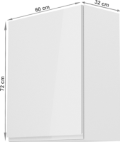 608/5000Horní skříňka, bílá / bílý extra vysoký lesk, levá, AURORA G601F