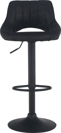 Barová židle, černá látka s efektem broušené kůže, LORASA