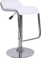 Barová židle, ekokůže bílá / chrom, Ilana NEW