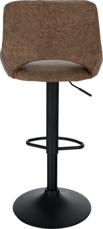 Barová židle, hnědá látka s efektem broušené kůže, LORASA