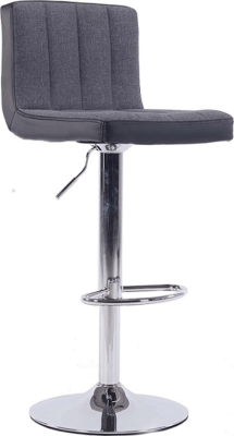Barová židle, šedá / černá / chromovaná, HILDA