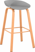 Barová židle, šedá/přírodní, BRAGA