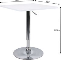 Barový stůl FLORIAN NEW s nastavitelnou výškou, bílá