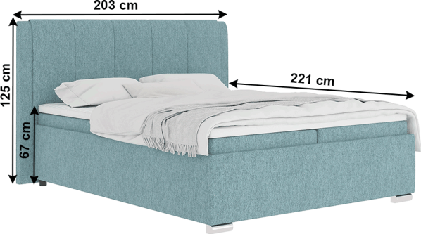 Boxspringová posteľ 180x200, mentolová, LORENA