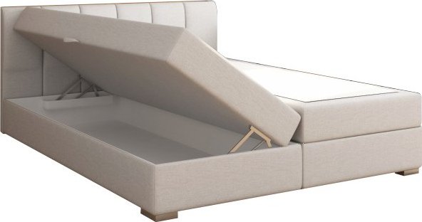 Boxpringová postel RIANA KOMFORT, 180x200, světle šedá