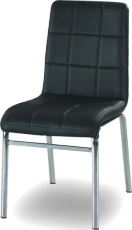 Chromová židle, chrom/ekokůže černá, DOROTY NEW
