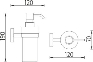 Dávkovač tekutého mýdla UNIX, sklo, plast, 250ml