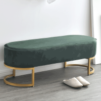 Designová lavice, tmavozelená Velvet látka / gold chrom-zlatý, MIRILA