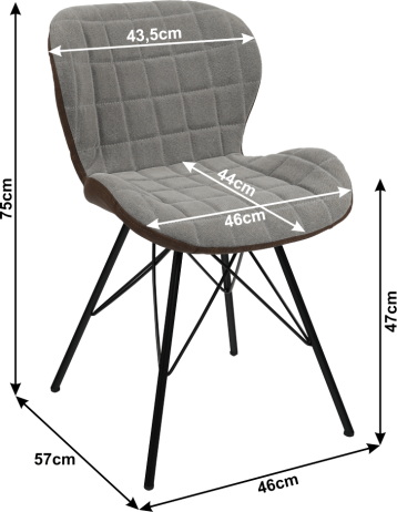Designová stolička LORANA, béžová / hnědá