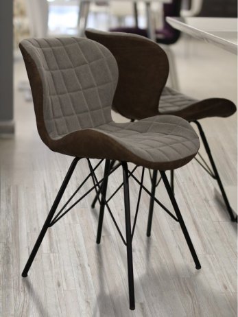 Designová stolička LORANA, béžová / hnědá