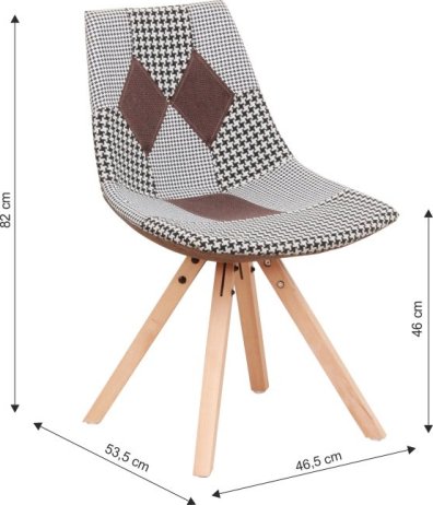 Designová stolička, látka patchwork, PEPITO NEW TYP 10