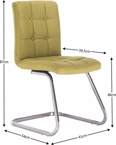 Designová jídelní židle LAVINIA, zelená látka