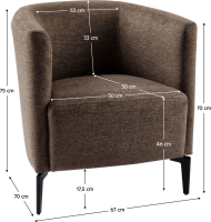 Designové křeslo KAPY hnědá/černá