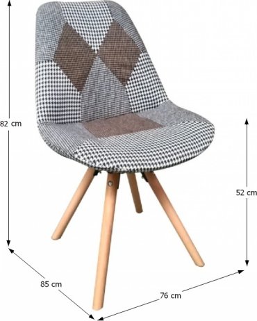 Designová židle PEPITO Typ 10, vzorovaná látka