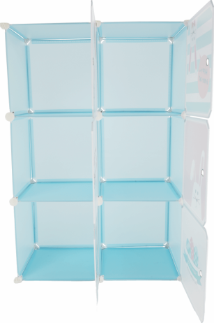 Dětská skříňka EDRIN, modrá/dětský vzor