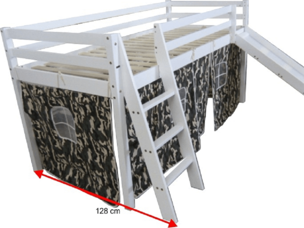 Dětská postel se skluzavkou VERDI, borovicové dřevo bílá