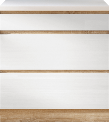 Skříňka dolní třízásuvková, bílý vysoký lesk HG, LINE WHITE