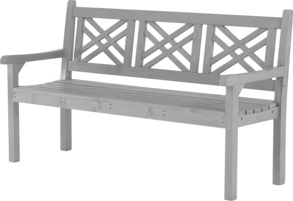 Dřevěná zahradní lavička FABLA, šedá, 150 cm