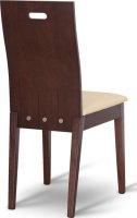 Dřevěná židle ABRIL, ořech/ekokůže béžová