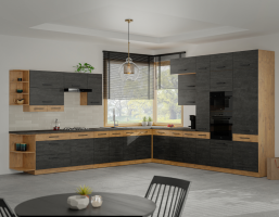Dvířka VEGA ZM 570x596 na vestavnou myčku nádobí, šedá matná/dub lancelot