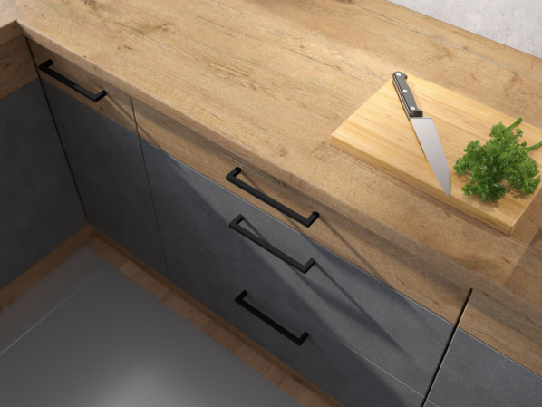 Dvířka VEGA ZM 570x596 na vestavnou myčku nádobí, šedá matná/dub lancelot