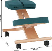 Ergonomická klekačka, petrolejová / buk, FLONET