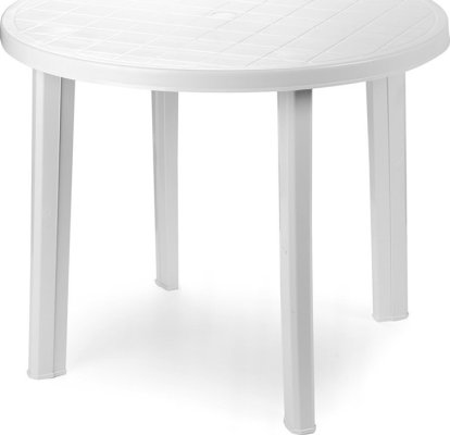 Plastový zahradní stůl Tondo, bílý