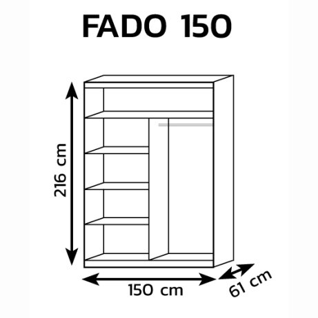 Šatní skříň Fado 150