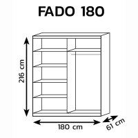 Šatní skříň Fado 180