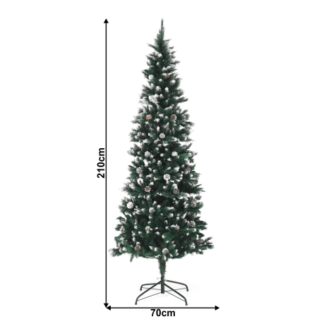 Vánoční stromek se šiškami, posněžený, 210cm, CHRISTMAS TYP 2