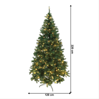 Vánoční stromek se světýlky, zelená, 220 cm, LED450, CHRISTMAS TYP 5