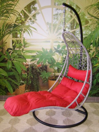 Závěsné relaxační křeslo NORA, červený sedák