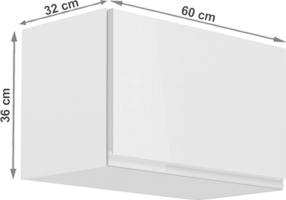 Horní skříňka, bílá / bílý extra vysoký lesk, AURORA G60KN