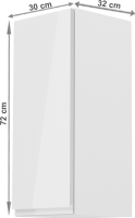Horní skříňka, bílá / bílý extra vysoký lesk, ľravá, AURORA G30