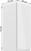 Horní skříňka, bílá / bílý extra vysoký lesk, pravá, AURORA G30