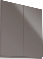 Horní skříňka, bílá / šedý extra vysoký lesk, AURORA G80