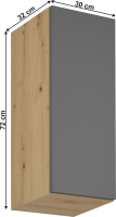 Horní skříňka, dub artisan/šedý mat, levá, LANGEN G30