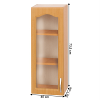 Horní skříňka LORA MDF NEW KLASIK W40S, olše, levá