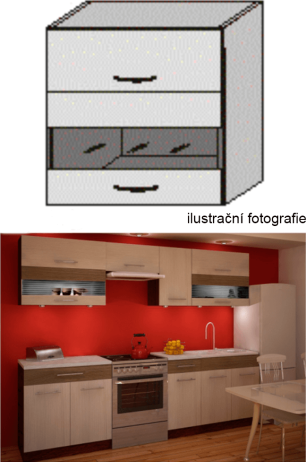 Kuchyňská skříňka JURA IA OGW1-80, rigoleto light/dark/sklo