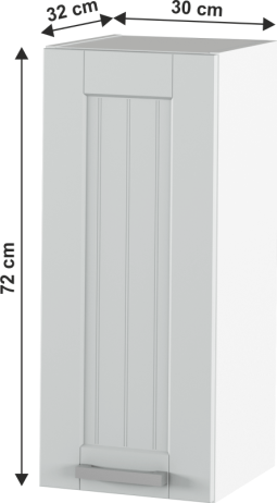 Horní skříňka JULIA TYP 2, světle šedá/bílá