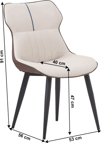 Jedálenská stolička, ekokoža, béžová / hnedá, OSTELA