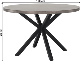 Jídelní stůl, beton / černá, MEDOR
